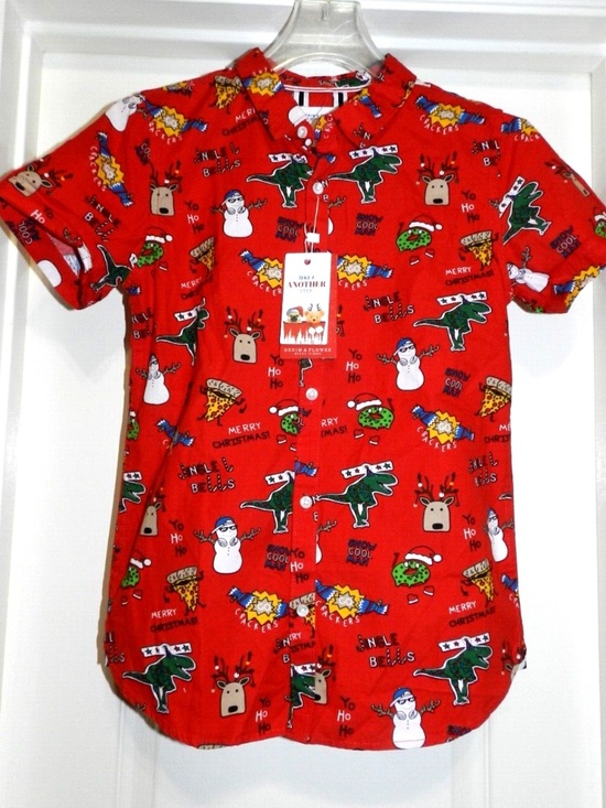 Boys Christmas Shirt Denim & Flower Ricky Singh Designer - Picture 1 of 6